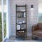 Tuhome Oslo Ladder Bookcase, Four Legs, One Drawer, Five Open Shelves, Dark Walnut ELC6710 - alternate 1